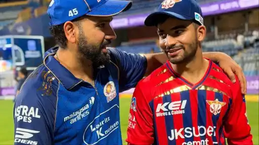 Akshat Raghuvanshi’s fan-boy moment with Rohit Sharma