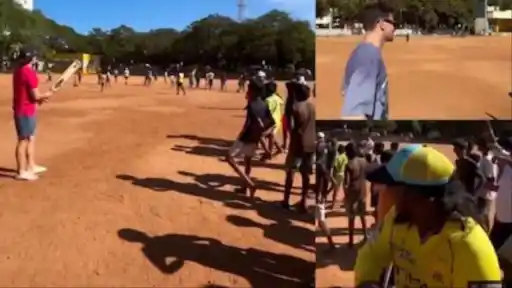 CSK stars join kids to play cricket