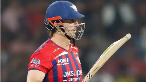 Mitchell Marsh celebrates 49-ball century