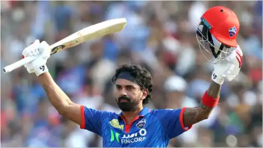 KL Rahul batting for Delhi Capitals in IPL 2026 — 26 runs from the Orange Cap ahead of PBKS vs DC Match 55 at Dharamsala