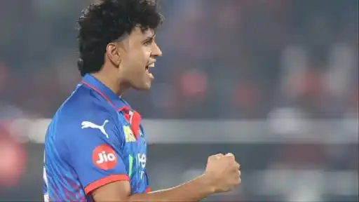 Madhav Tiwari Delhi Capitals all-rounder celebrates match-winning 18 not out vs Punjab Kings IPL 2026