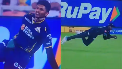 Sai Sudharsan's excellent catch removes Venkatesh Iyer
