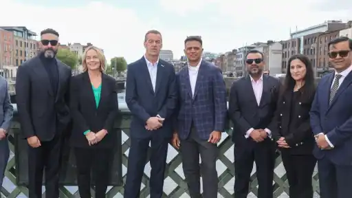 Rahul Dravid speaking at a press conference for Dublin franchise ahead of ETPL 2026