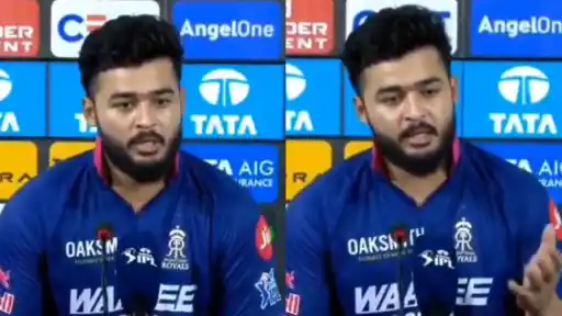 Riyan Parag speaking at IPL 2026 post-match press conference hitting out at commentators over respect remarks