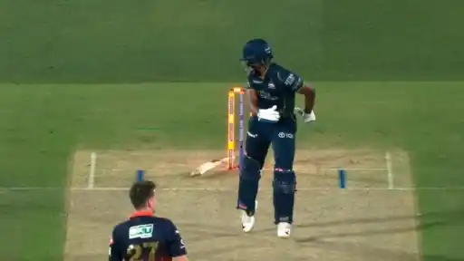 Sai Sudharsan dismissed hit-wicket as his bat slips and crashes into the stumps during RCB vs GT Qualifier 1 IPL 2026