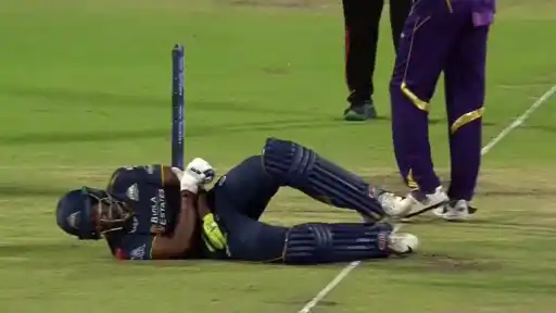 Sai Sudharsan in batting stance for Gujarat Titans during IPL 2026 — Orange Cap leaderboard leader facing fitness concern ahead of remaining matches