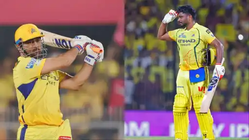 Sanju Samson in action during his historic innings against SRH in IPL 2026, surpassing MS Dhoni's long-standing 461-run record for CSK
