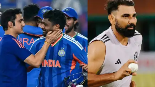 Sanju Samson batting for CSK and Mohammed Shami bowling for LSG — both in contention for India's Afghanistan squad after IPL 2026