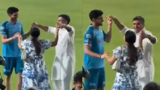Shubman Gill celebrates with his father after Gujarat Titans' IPL 2026 Qualifier 2 win — viral dance video moment