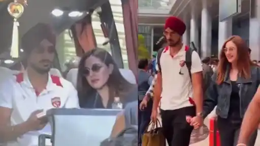 Arshdeep Singh Spotted With Girlfriend Samreen Kaur on PBKS Team Bus