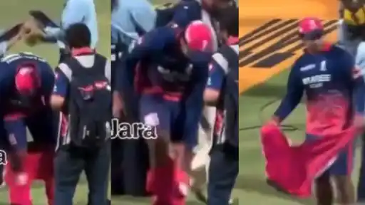 Vaibhav Suryavanshi casually removing his pants on stage after collecting award during RR vs LSG IPL 2026 match — viral moment