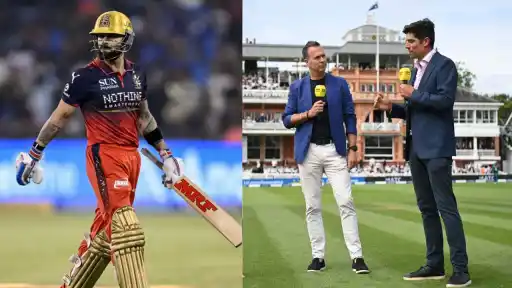 Virat Kohli dismissed for golden duck vs Mumbai Indians IPL 2026 Match 54 Raipur — Cook and Vaughan react