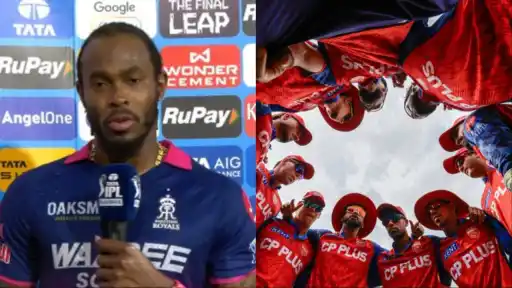 Jofra Archer reacts after IPL 2026 Eliminator win — mocks PBKS with viral "don't want to be Punjab Kings" comment