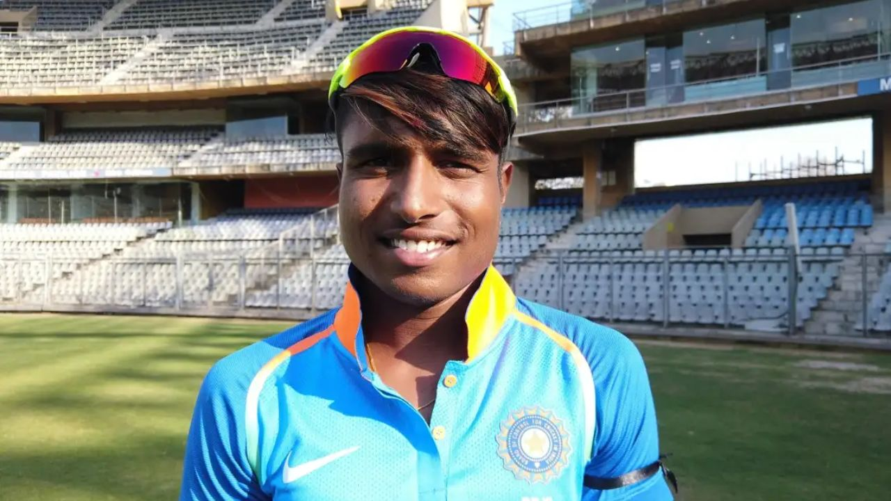 Bharti Fulmali during her India debut against England in Guwahati in 2019