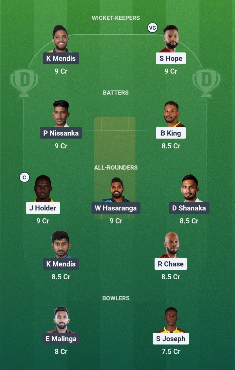 WI vs SL Dream11 Team