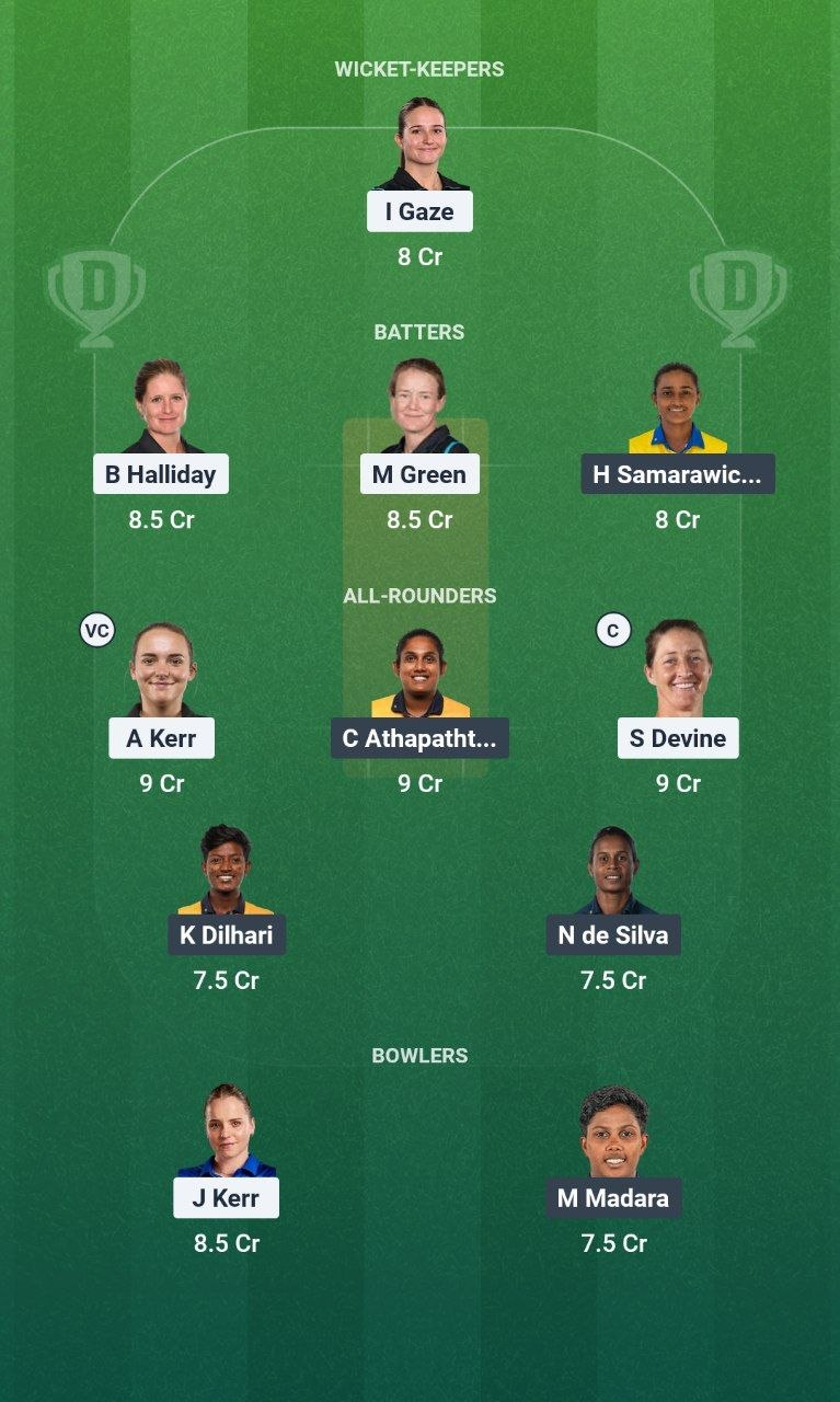 NZ-W vs SL-W Dream11 Team
