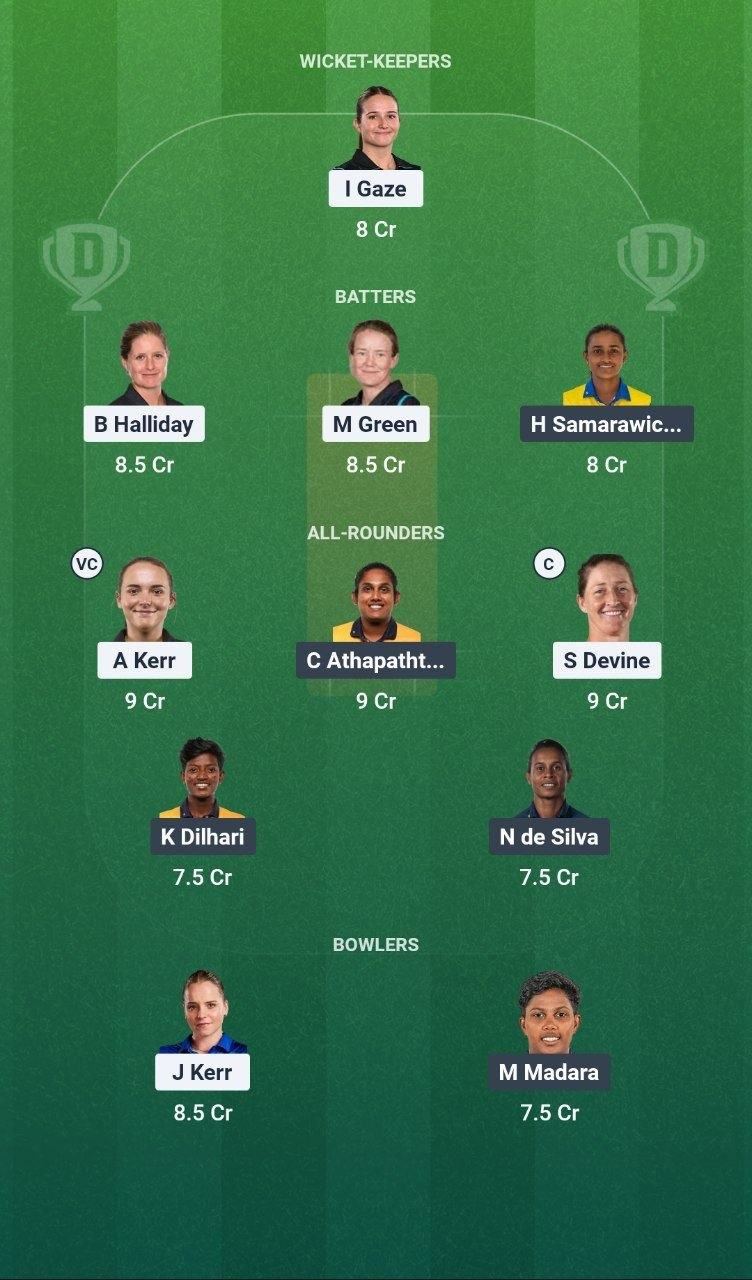 NZ-W vs SL-W Match 7 Dream11 Team