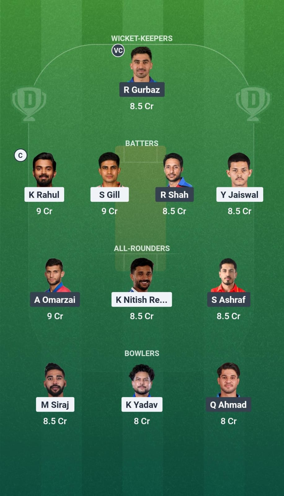 IND vs AFG 1st Test Dream11 Team