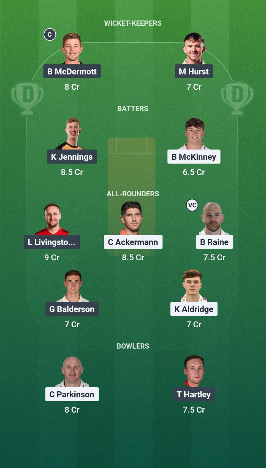DUR vs LAN Match 52 Dream11 Team