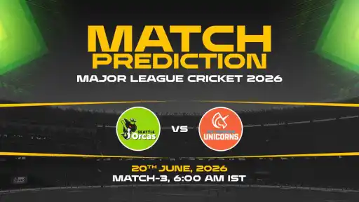 SEA vs WF Match Prediction MLC 2026 2026 Match 3 — SEA Favourites Expert Prediction & Toss Tip