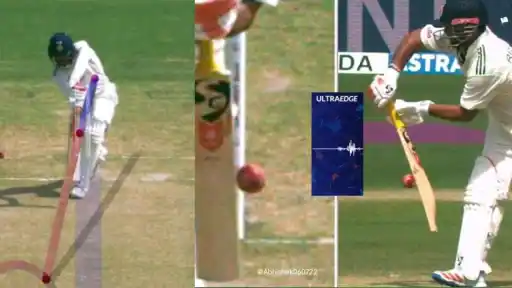 Afghanistan captain Hashmatullah Shahidi looking on as DRS review goes against them during IND vs AFG Only Test 2026 at Maharaja Yadavindra Singh International Cricket Stadium, New Chandigarh