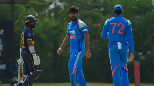 India A players react after losing to Sri Lanka A in a Super Over thriller on the last ball of the 2026 Tri-Series match at Dambulla