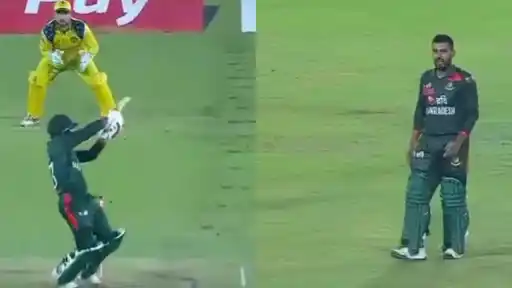 Mehidy Hasan Miraz vomiting on field after being hit by Nathan Ellis bouncer to the helmet during BAN vs AUS 2nd ODI