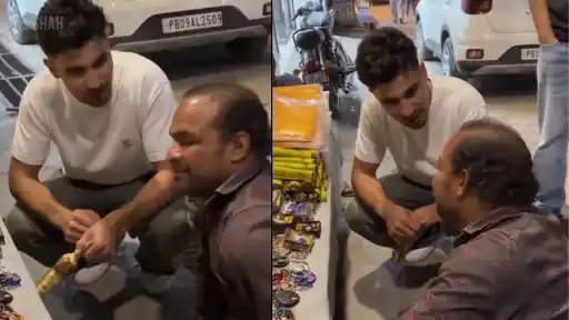 Rahmanullah Gurbaz feeding and supporting a disabled man ahead of India vs Afghanistan 2nd ODI โ viral moment