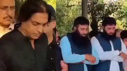 Shoaib Akhtar faces controversy after alleged LeT-linked individuals including Hafiz Saeed's son attend brother Shahid Akhtar's funeral in Islamabad