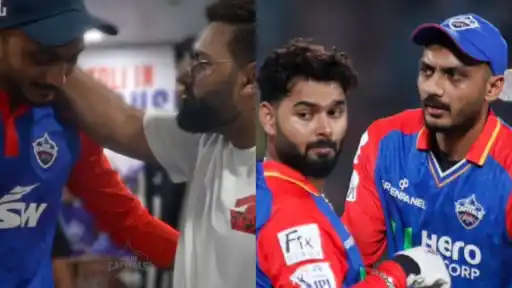 Axar Patel sharing a moment with Rishabh Pant in Delhi Capitals jersey ahead of IPL 2027 return
