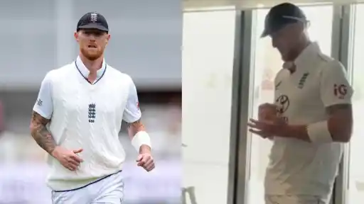 Ben Stokes looks emotional in the England dressing room as he retires from international cricket with a message to his team-mates