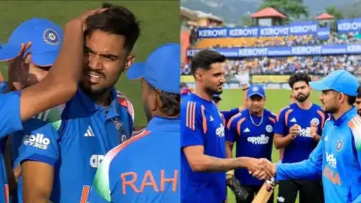 Gurnoor Brar celebrating his first wicket on ODI debut against Afghanistan in the 1st ODI at Dharamshala 2026