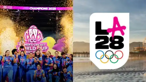 India Women cricket team celebrating after securing LA28 Olympics qualification as ICC and IOC confirm the T20 qualification pathway for Los Angeles 2028