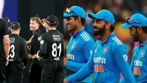 New Zealand and India cricket players celebrate during a match — New Zealand to host India for a historic all-format series in 2026 featuring 5 T20Is, 5 ODIs and 2 Tests