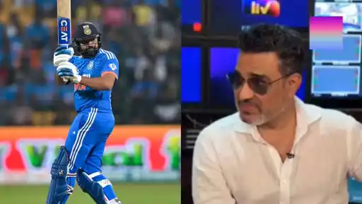 Rohit Sharma batting for India in ODIs alongside Sanjay Manjrekar giving his controversial prediction on Rohit's ODI World Cup 2027 selection