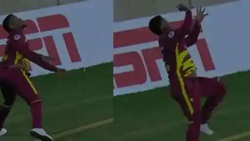 Shimron Hetmyer taking a superb catch to dismiss Pavan Rathnayake during WI vs SL 1st T20I 2026 highlight