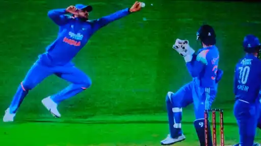 Shubman Gill leaps full stretch to his right and pouches a stunning one-handed catch to dismiss Allah Ghazanfar during IND vs AFG 1st ODI 2026 at Dharamshala