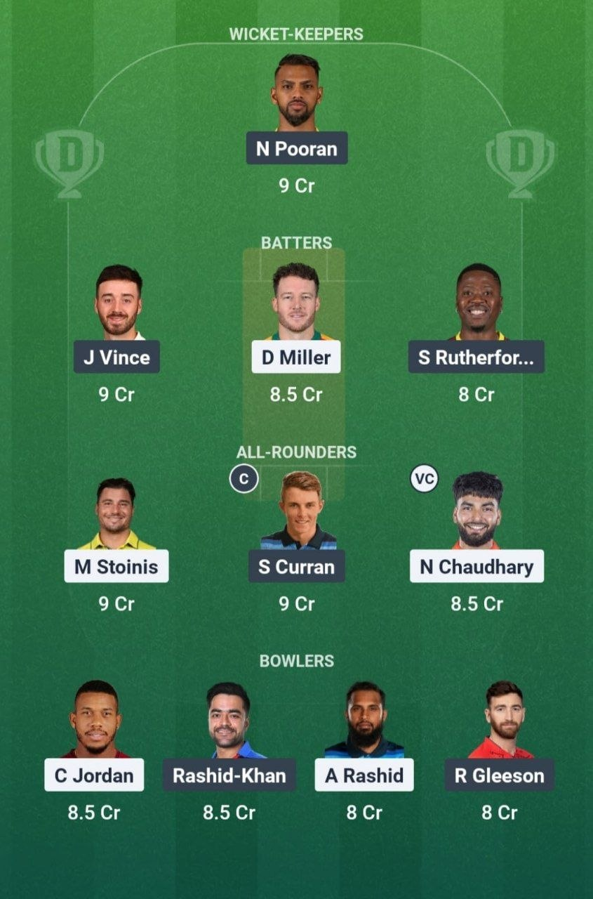 SOB vs ML Match 9 Dream11 Team