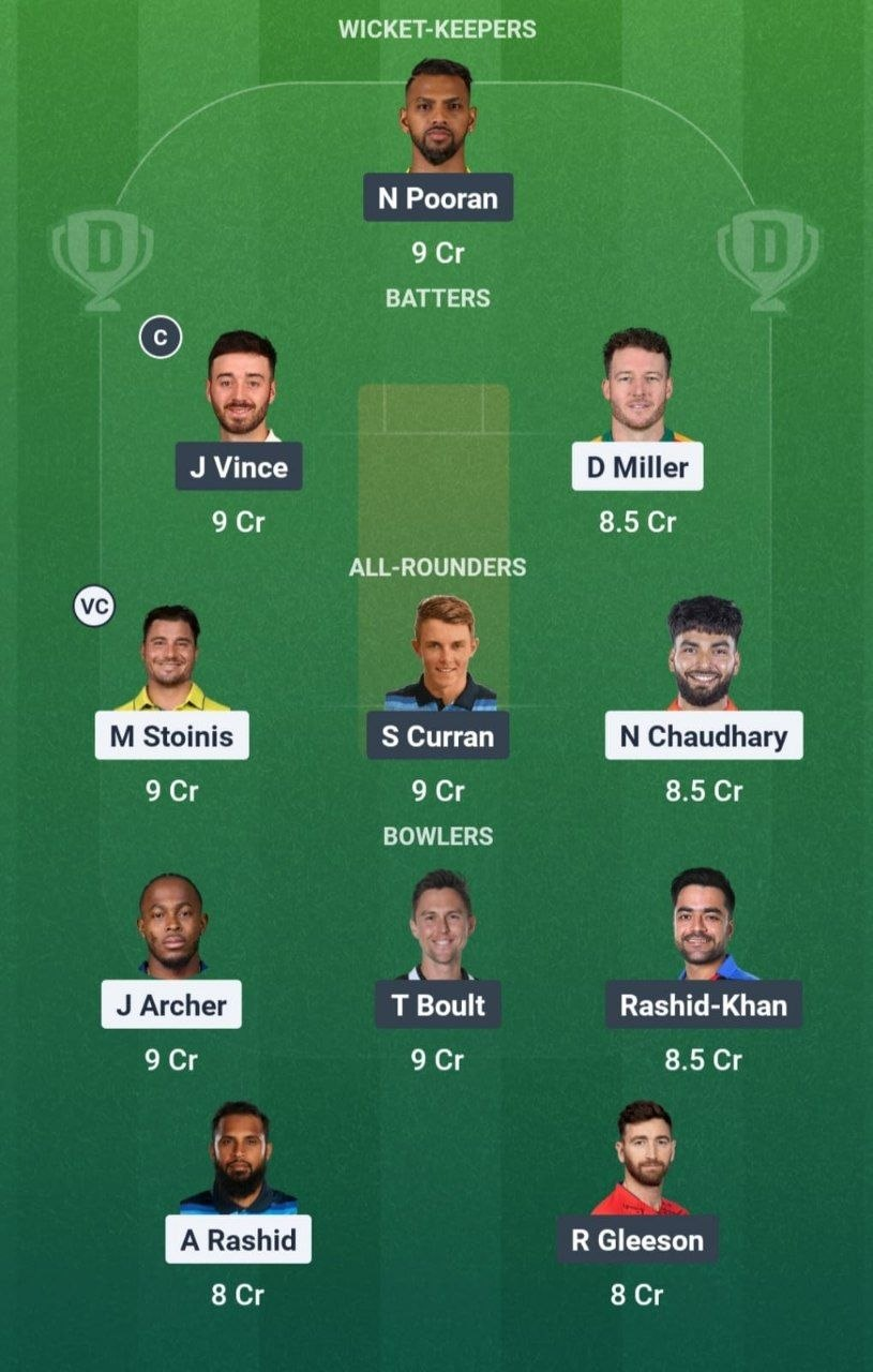 SOB vs ML Match 9 Dream11 Team