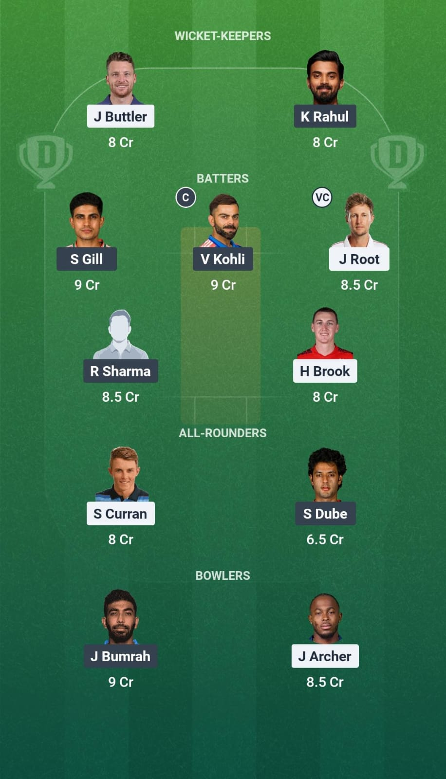 ENG vs IND 1st ODI Dream11 Team