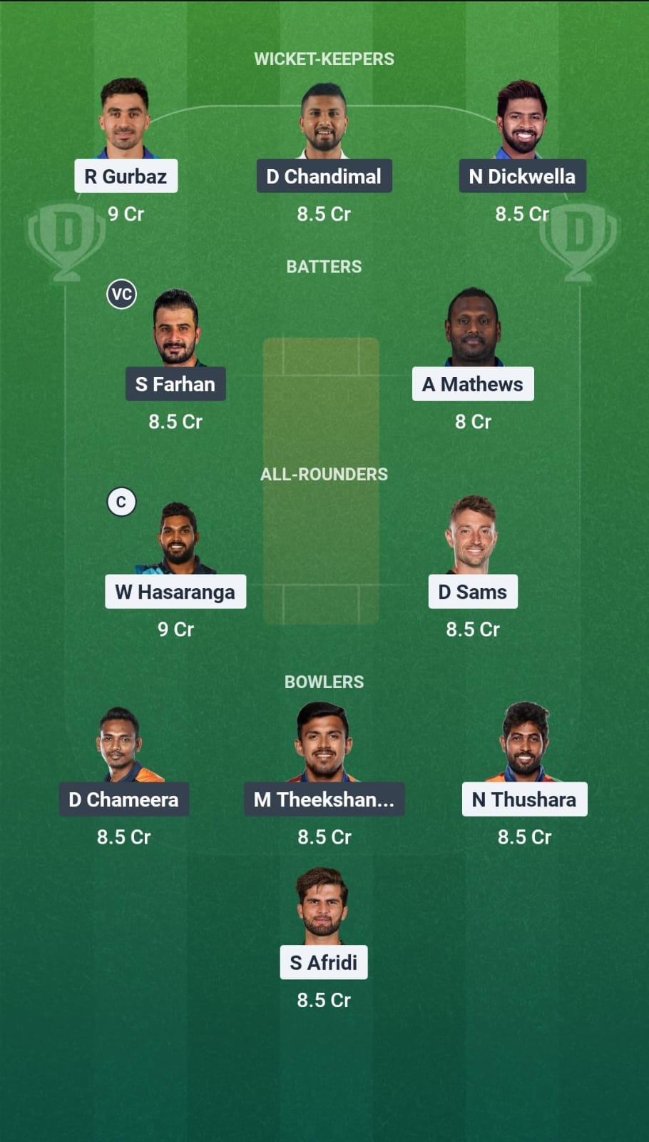 KFL vs DS Dream11 Team Match 2