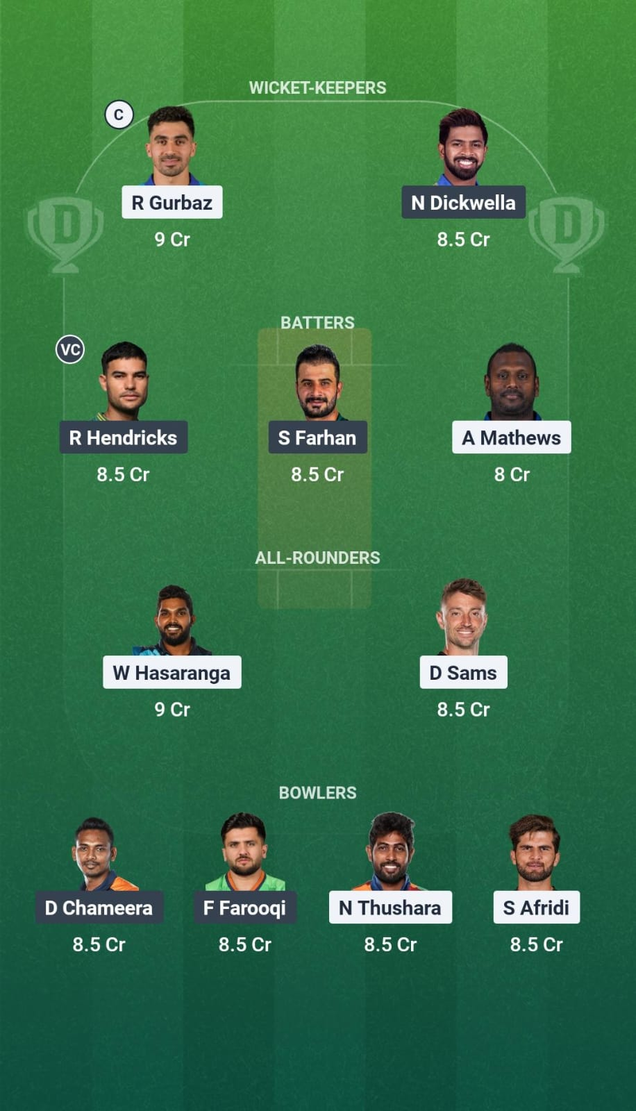 KFL vs DS Dream11 Team Match 2
