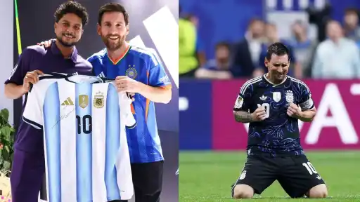 Indian cricketer Kuldeep Yadav's tribute to Lionel Messi goes viral after Argentina's dramatic win over England sends them to the FIFA World Cup 2026 final.