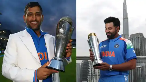 A side-by-side look at MS Dhoni and Rohit Sharma as India's captains — comparing their trophies, tactical approach, and win records across formats.