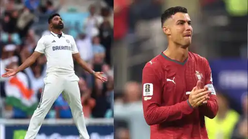 Indian pacer Mohammed Siraj's emotional tribute post for Cristiano Ronaldo following Portugal's Round of 16 elimination from FIFA World Cup 2026 by Spain