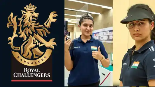 RCB special message for Esha Singh gold and Manu Bhaker bronze at ISSF World Cup Hangzhou