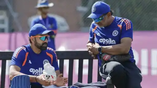 Rohit Sharma with Sitanshu Kotak