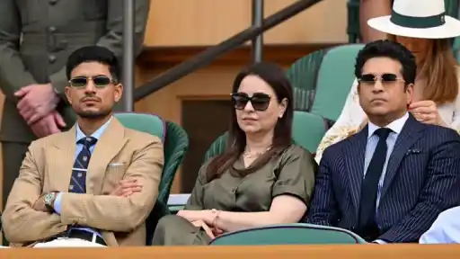 Shubman Gill and Sachin Tendulkar at Wimbledon