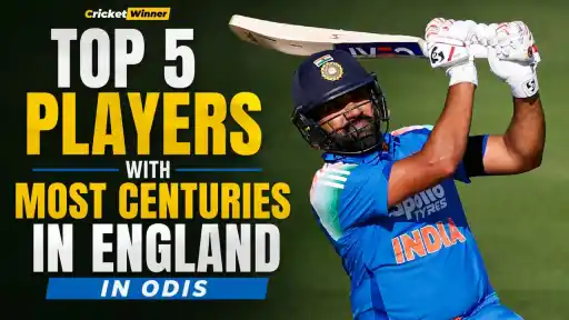 Rohit Sharma raises his bat after scoring a century at Lord's, becoming one of the top 5 batters with the most ODI centuries in England