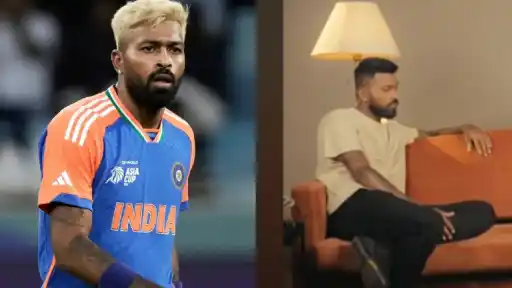 Hardik Pandya in India jersey and in a candid sit-down interview, reacting to his own "dropped because of my attitude" statement